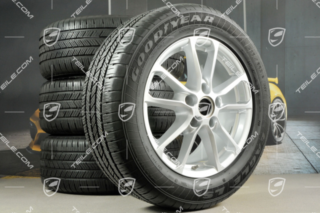 18" all-season wheel set, Cayenne facelift 2014-> rims 8J x 18 ET53 + NEW GoodYear Eagle LS2 all-season tyres 255/55 R18, TPMS