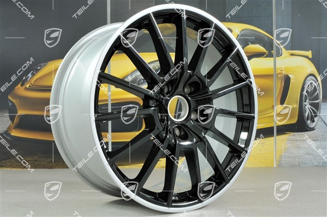 20" Panamera Sport Felgensatz, 9,5J x 20 ET 65 + 11,5 J x 20 ET 63, Felgenstern in schwarz