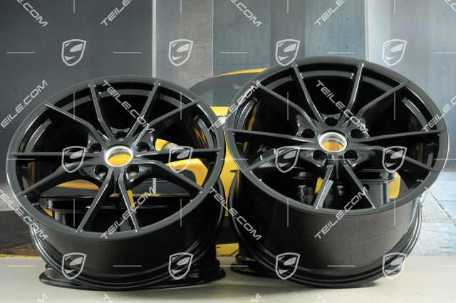 20-inch wheel rim set Carrera S IV, rims 8,5 J x 20 ET49 + 11,5 J x 20 ET56, in black