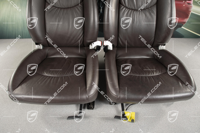 Seats, manual adjustable, leather, Cocoa, set (L+R)