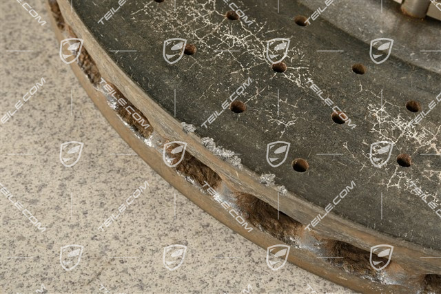 PCCB Brake disc, Panamera 4 GTS / Turbo / Turbo S MK1, damaged, R