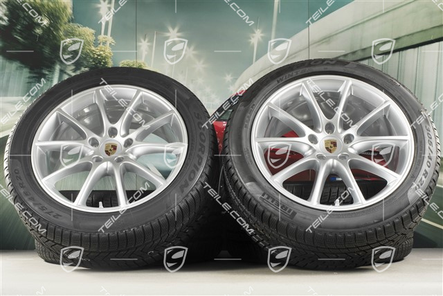 20-inch Cayenne COUPE Design winter wheel set, rims 9J x 20 ET50 + 10,5J x 20 ET55 + NEW Pirelli winter tyres 275/45 R20 + 305/40 R20, with TPMS, DOT/prod.year 2020