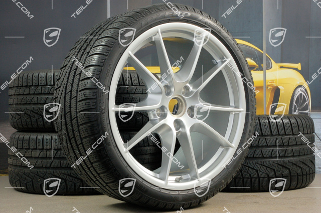 20" Komplet kół zimowych Carrera S (III), 8,5J x 20 ET51 + 11J x 20 ET70 + NOWE opony zimowe Pirelli 245/35 ZR20 + 295/30 ZR20, z czujnikami ciśnienia RDK