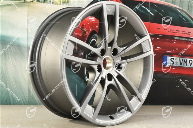 21-inch wheel rim, Cayenne Turbo Design, 9,5J x 21 ET46, Vesuvgrau