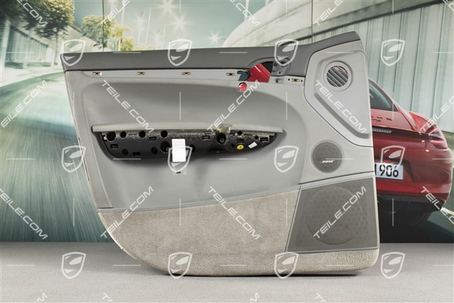 Front door trim  panel / card, Leatherette, Stone grey/ steel grey, L