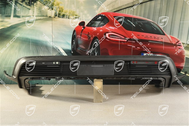 Turbo, Rear bumper lower part trim, with reversing camera, Black matte