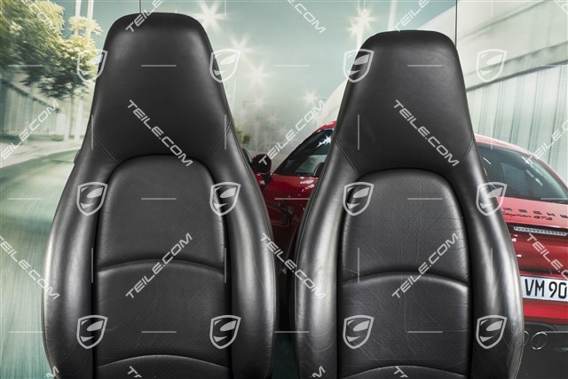 Seats, el. adjustable, leather, black , set (L+R)