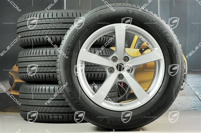 18-inch summer wheel set "Macan", rims 8J x 18 ET21 + 9J x 18 ET21, Michelin Latitude Sport tyres 235/60 ZR 18 + 255/55 ZR 18, with TPMS
