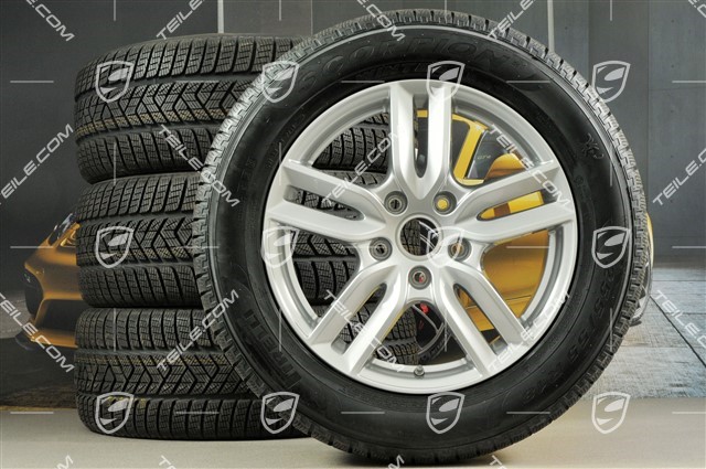 18-inch winter wheels set "Cayenne S" facelift 2014->, alloy rims 8J x 18 ET53 + Pirelli winter tyres 255/55 R18, with TPM