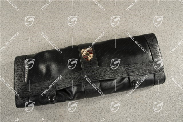 Porsche Classic tool bag 993, black perforated leather