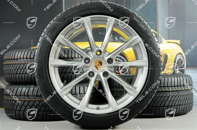 19-inch Boxster S winter wheels set, rims 8J x 19 ET57 + 10J x 19 ET45, Continental WinterContact TS 830P winter tires 235/40 R19 +265/40 R19