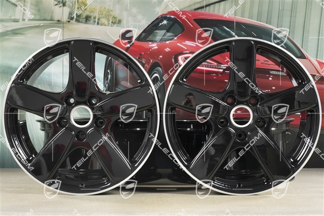 19-inch wheel rim set Cayenne Sport Classic II, 8,5J x 19 ET59, black high gloss