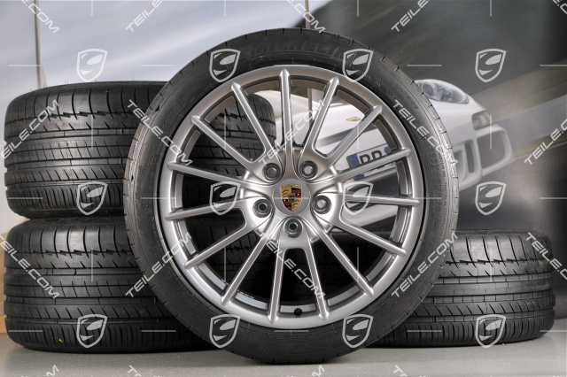 20" Panamera Sport Sommerräder Satz, 2 x 9,5J x 20 ET 65 + 2 x 11,5 J x 20 ET 63 + NEUE Michelin Reifen 255/40 ZR20 + 295/35 ZR20