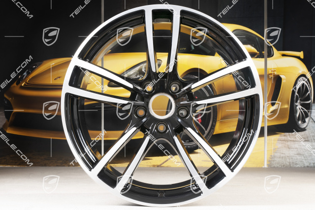 21-inch wheel rim set Cayenne Turbo, 11J x 21 ET58 + 9,5J x 21 ET46, black high gloss