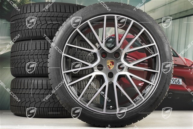 21-inch Cayenne COUPÉ RS Spyder winter wheel set, rims 9,5J x 21 ET46 + 11,0J x 21 ET49 + Continental winter tyres 275/40 R21 + 305/35 R21, with TPMS