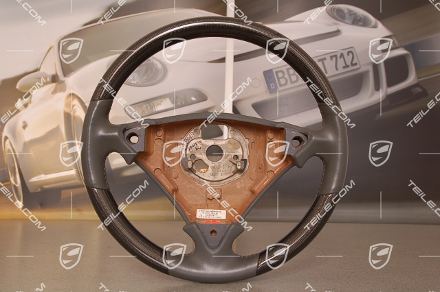 CARBON steering wheel, for vehicles with multifunction, stone grey