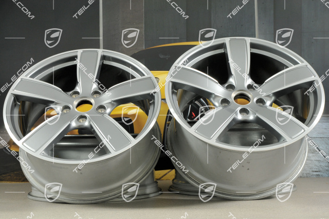 20" Felgensatz Carrera Sport, 8,5J x 20 ET57 + 10,5J x 20 ET47, Platinsilber Metallic