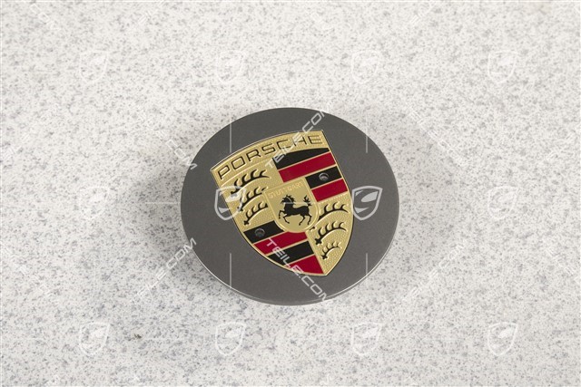 Radzierdeckel, konvex, Wappen farbig, für 20" Carrera Sport Felgen in Platinum
