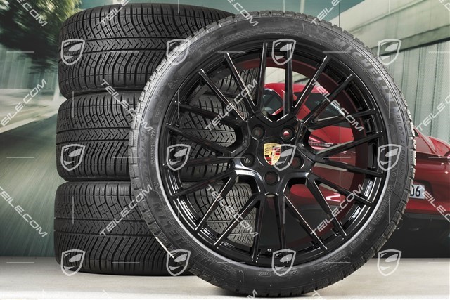 21-inch Cayenne RS Spyder winter wheel set, rims 9,5J x 21 ET46 + 11,0J x 21 ET58 + Michelin winter tyres 275/40 R21 + 305/35 R21, with TPMS, black high gloss