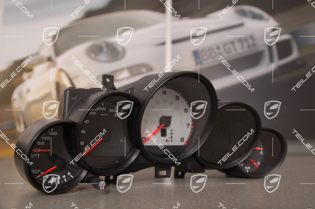 Instrument cluster, PDK, PCM2/PCM3, silver face gauges, black matt