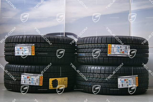 18" Koła zimowe Cayenne, 4x felgi 8 J x 18 ET 53 + 4x opony Pirelli 255/55 R 18 109V XL M+S, bez czujników ciśnienia RDK