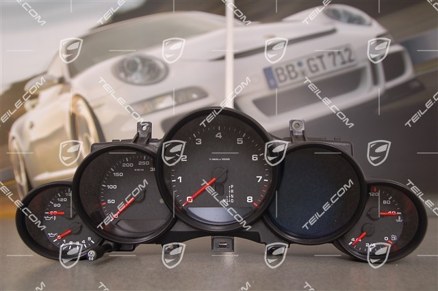 Instrument cluster, PDK, Radio CDR 31, black face gauges, black matt