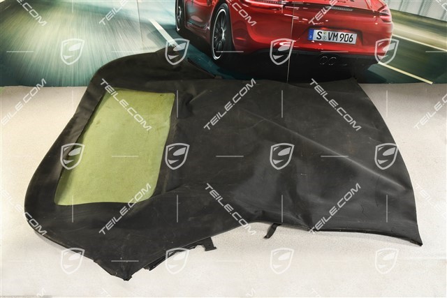 Convertible top covering, without rear window, black