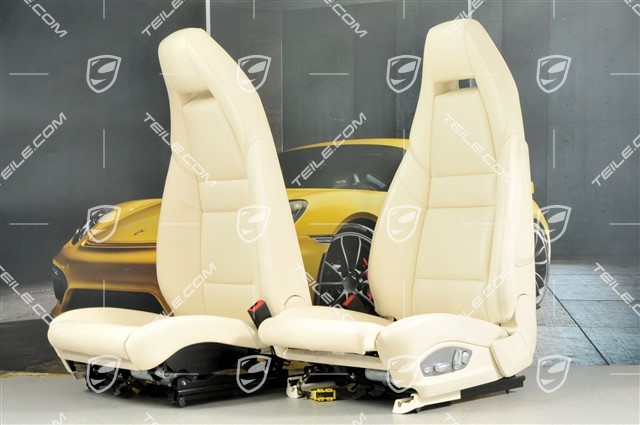 Seats, el. adjustment, leather, Cream, set, (L+R)