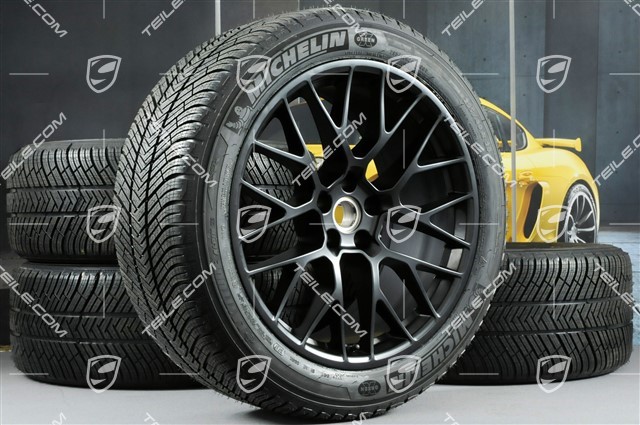 20-inch winter wheels set RS SPYDER, rims 9J x 20 ET26 + 10J x 20 ET19 + NEW Michelin Latitude Alpin 2 winter tyres 265/45 R20 + 295/40 R20, satin black, with TPMS