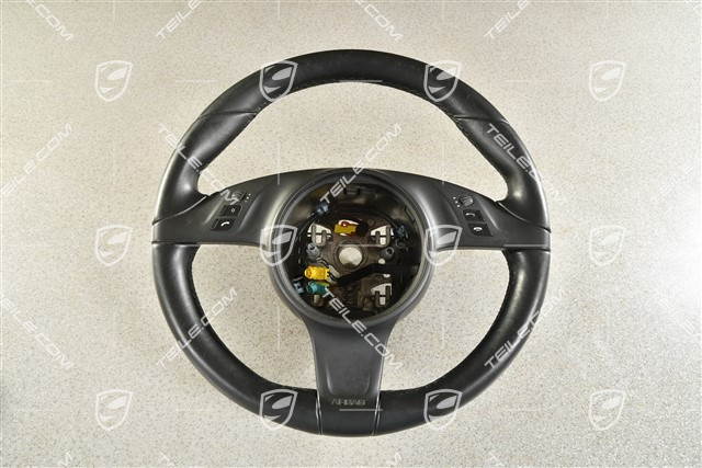 Multifunction steering wheel, smooth leather black