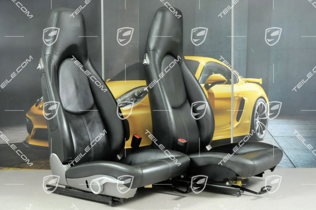 Seats, manual adjustable, heating, leatherette, black, set (L+R)