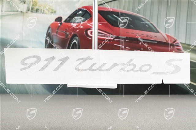 Logo "911 Turbo S",  decorative film, lateral, black, 1 pcs!
