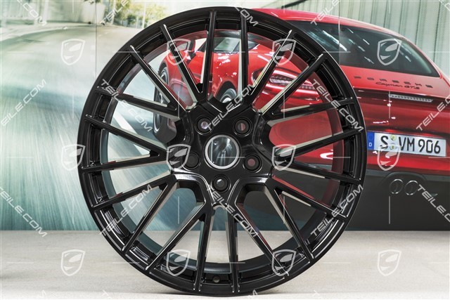 21-inch wheel rim, Cayenne RS Spyder, 11J x 21 ET58, black high gloss