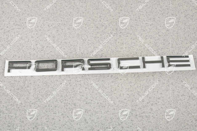 Badge / Emblem PORSCHE, Chrome finish / new / Macan / 810-00 Logos, trim  strips, stone-screen protection / 95B853687 