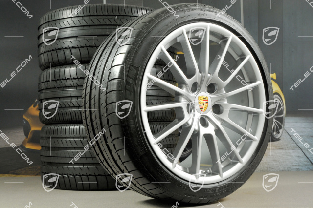 20-inch Panamera Sport summer wheel set, 2 x 9,5J x 20 ET 65 + 2 x 11,5 J x 20 ET 63, Michelin summer tyres 255/40 ZR20 + 295/35 ZR20 with TPM