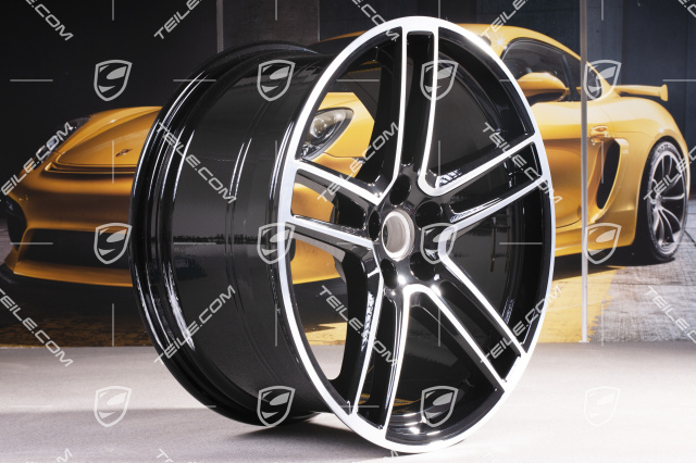 20" Komplet felg "Macan Turbo", 9J x 20 ET 26 + 10J x 20 ET19, BORBET, czarny wysoki połysk