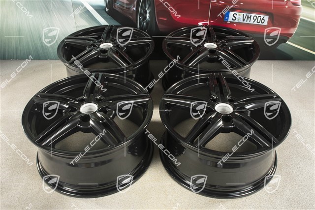19-inch Cayenne Design II wheel set, 4x wheel 8,5J x 19 ET59, black high gloss