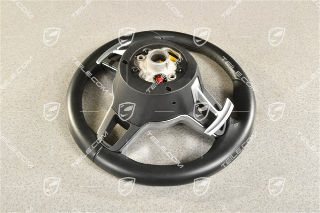 Multifunction steering wheel with Paddles PDK, 3-spoke, heated, Leather Black