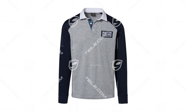 MARTINI RACING Kollektion, Rubgy Shirt Herren, blau/graumeliert, Größe M 48/50