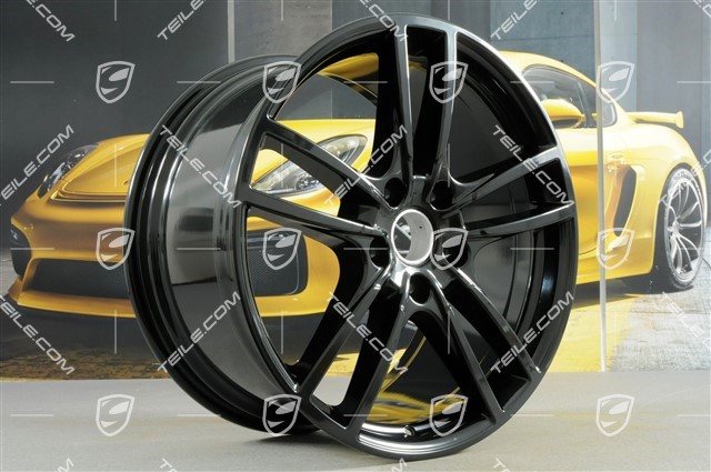20-inch Cayenne Sport wheel rim set, 10,5J x 20 ET64 + 9J x 20 ET50, black high gloss