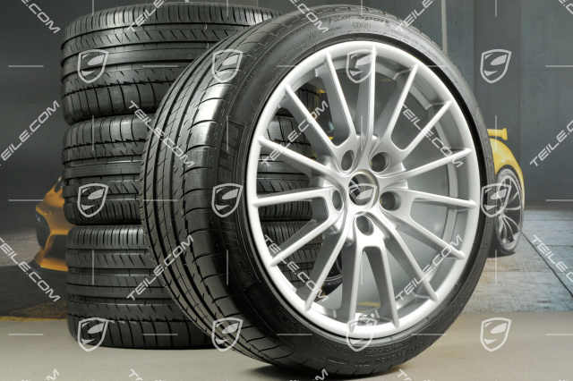 20" Panamera Sport Sommerräder Satz, 2 x 9,5J x 20 ET 65 + 2 x 11,5 J x 20 ET 63 + NEUE Michelin Reifen 255/40 ZR20 + 295/35 ZR20 mit RDK