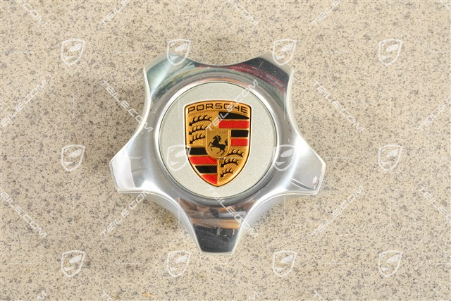 Center cap (star-shaped), chrome, coloured crest