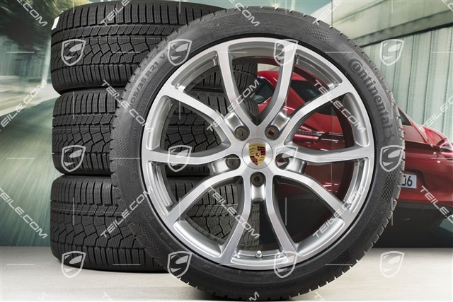 21-inch Cayenne Exclusive Design winter wheel set, rims 9,5J x 21 ET46 + 11,0J x 21 ET58 + Continental winter tyres 275/40 R21 + 305/35 R21, with TPMS