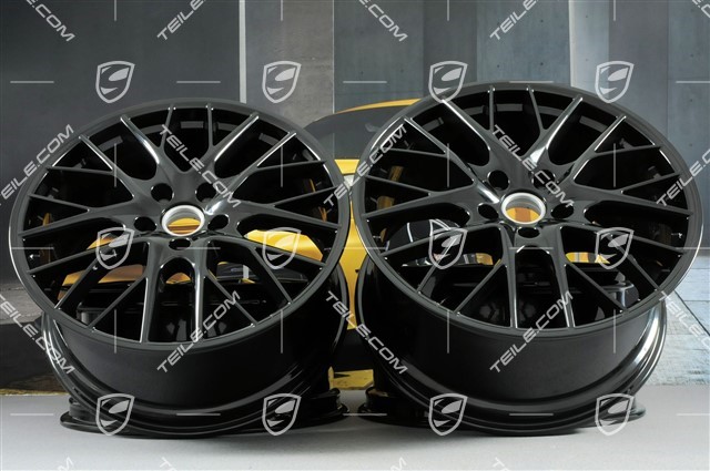 21-inch wheel rim set Panamera Sport Design, 9,5J x 21 ET71 + 10,5J x 21 ET71, black high gloss