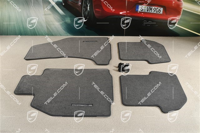 Set of floor mats, 4-piece for 911 Cabrio / Targa models with BOSE Sound System, Sea blue