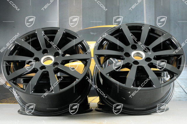 19-inch Cayenne S wheel rim set, 8,5J x 19 ET47 + 9,5J x 19 ET54, black high gloss