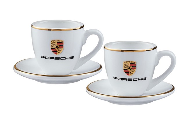 Crest Espresso Cups Set of 2 white/gold