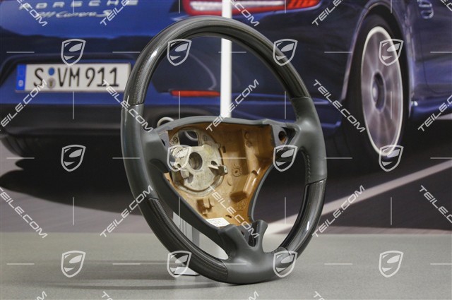 CARBON steering wheel, for vehicles with multifunction, stone grey