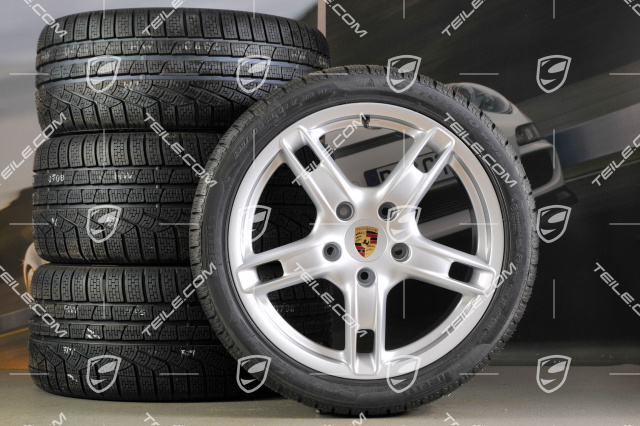 18-inch Boxster S winter wheel set (with tyres), front wheels 8J x 18 ET57 + rear 9J x 18 ET43 + tyres 235/40 ZR18 + 255/40 ZR18