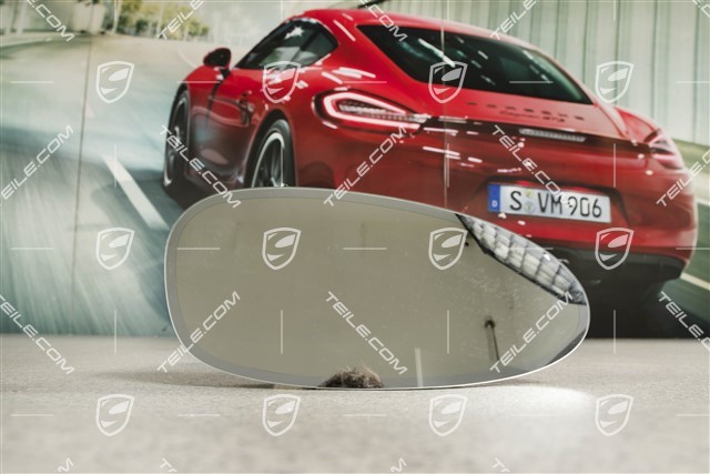 Mirror glass, auto-dimming exterior mirror, convex, R